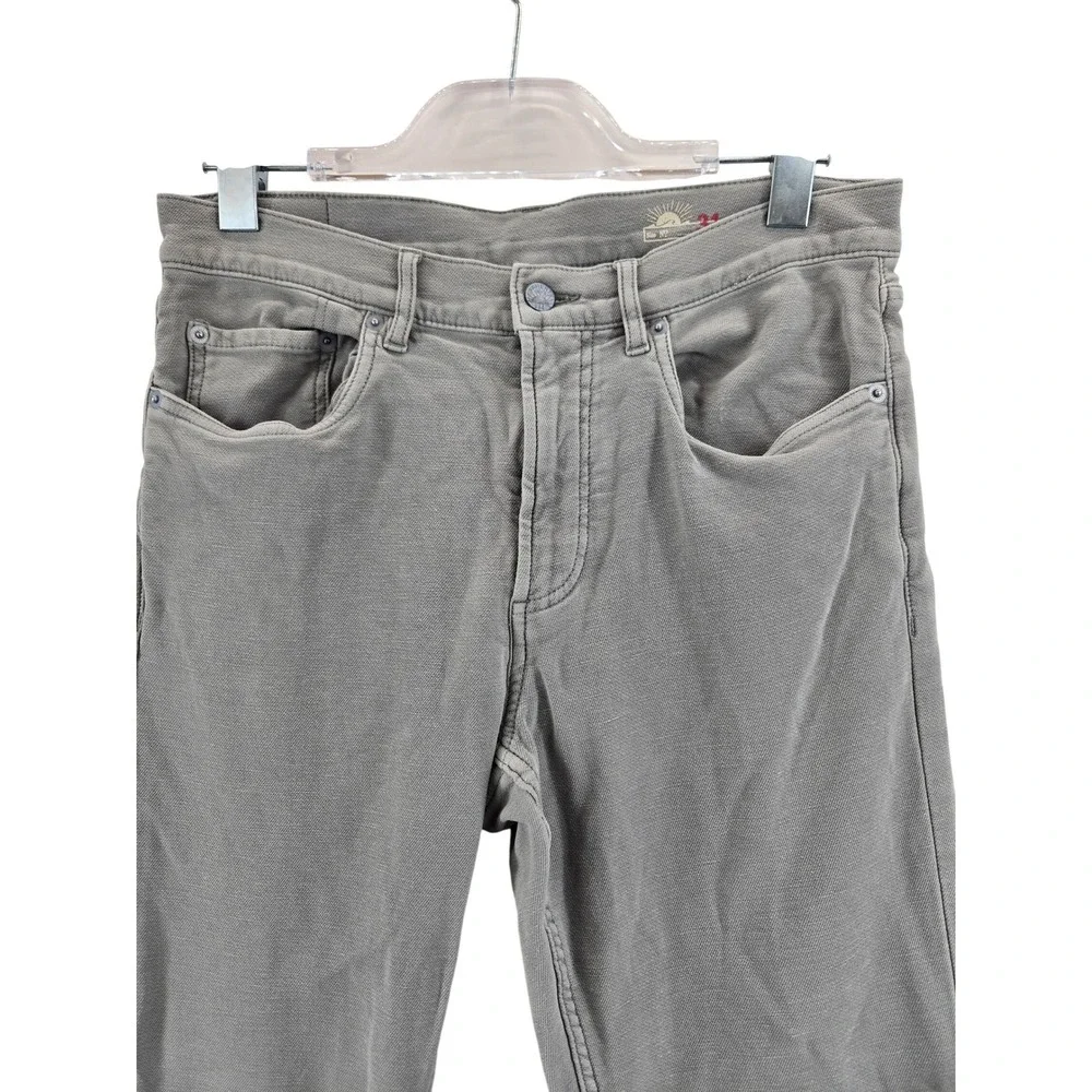 Faherty Brand Mens 5-Pocket Terry Pants Grey Straight Leg Stretch Size 31 x 30.5